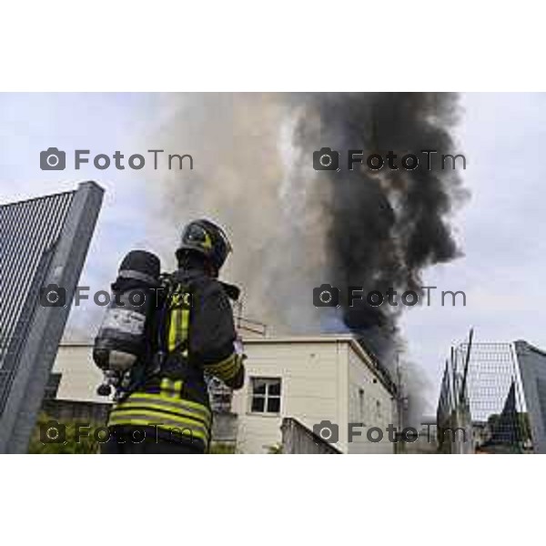 Tiziano Manzoni/LaPresse 14-8 2025 Italia Cronaca Bergamo Ghisalba BG incendio piscine dopo la fine dei lavori
