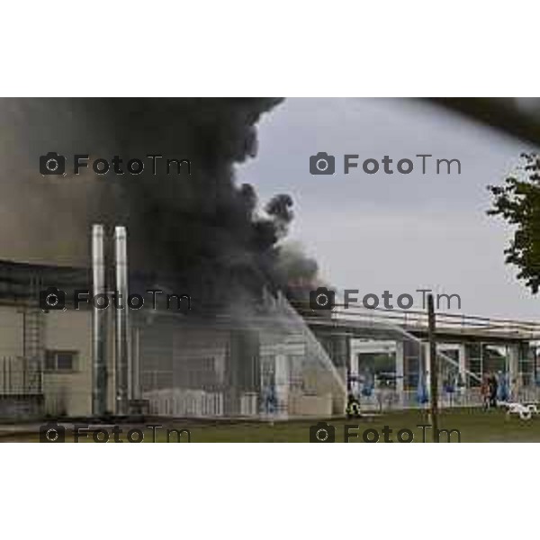 Tiziano Manzoni/LaPresse 14-8 2025 Italia Cronaca Bergamo Ghisalba BG incendio piscine dopo la fine dei lavori