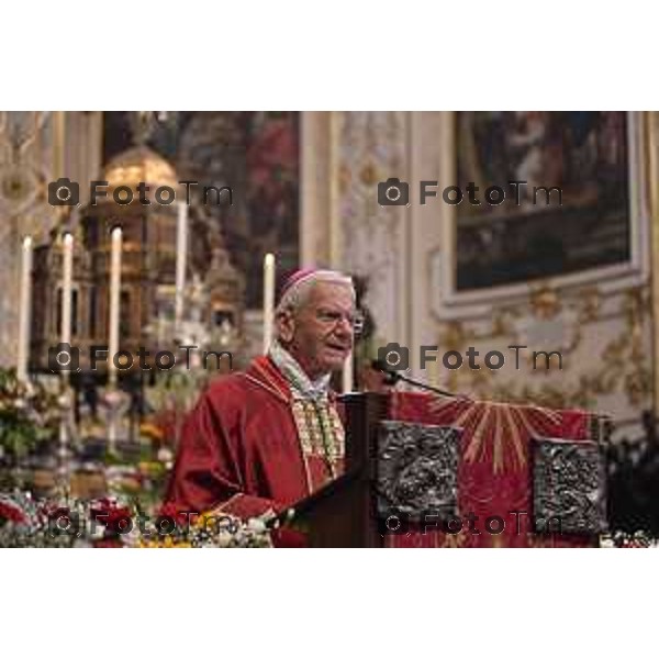 Tiziano Manzoni/LaPresse 26-08 2025 Italia Cronaca Bergamo Sant’Alessandro, patrono della città Messa con il Vescovo Beschi Monsignor Bonicelli e gruppi folcloristici bolivia macedoni montengro