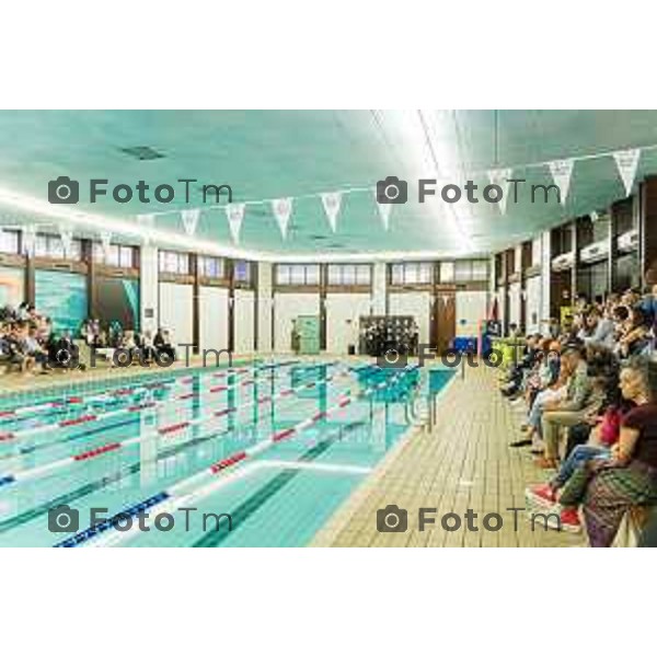 Tiziano Manzoni/LaPresse -9- 2025 Italia Cronaca Bergamo inaugurazione piscina Aquamore Seminario Città Alta Marcella Messina; il Vicario Generale della Diocesi di Bergamo, Mons. Davide Pelucchi; il Rettore del Seminario, Don Gustavo Filippo Magnini
