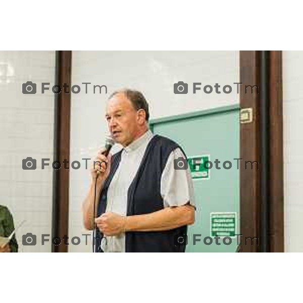 Tiziano Manzoni/LaPresse -9- 2025 Italia Cronaca Bergamo inaugurazione piscina Aquamore Seminario Città Alta Marcella Messina; il Vicario Generale della Diocesi di Bergamo, Mons. Davide Pelucchi; il Rettore del Seminario, Don Gustavo Filippo Magnini