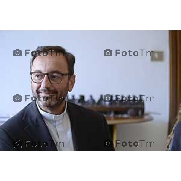 Tiziano Manzoni/LaPresse 12-9- 2025 Italia Cronaca Bergamo presentazione bilancio di missione della diocesi Bg con il vescovo Mons. Michelangelo Finazzi,