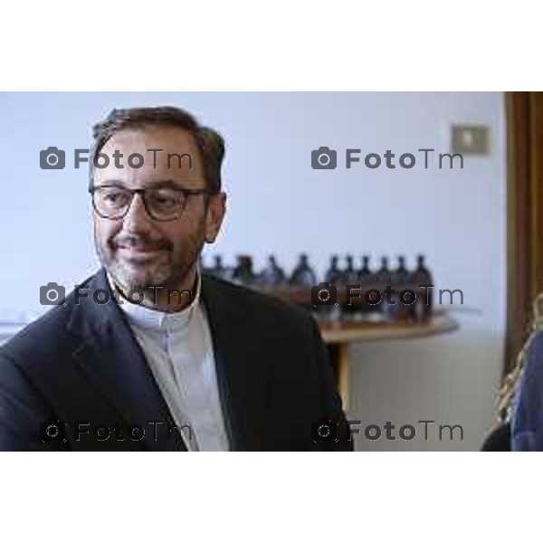 Tiziano Manzoni/LaPresse 12-9- 2025 Italia Cronaca Bergamo presentazione bilancio di missione della diocesi Bg con il vescovo Mons. Michelangelo Finazzi,