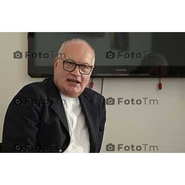 Tiziano Manzoni/LaPresse 12-9- 2025 Italia Cronaca Bergamo presentazione bilancio di missione della diocesi Bg con il vescovo Mario Eugenio Carminati