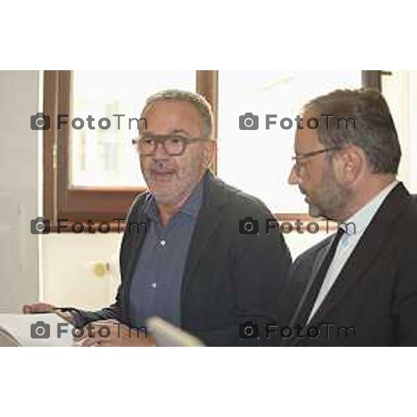 Tiziano Manzoni/LaPresse 12-9- 2025 Italia Cronaca Bergamo presentazione bilancio di missione della diocesi Bg con il vescovo Don Enrico Minuscoli