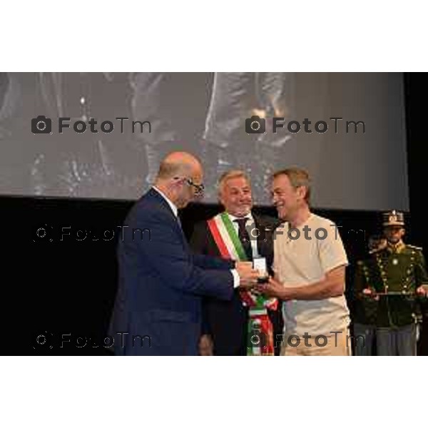 Tiziano Manzoni/LaPresse 18-9- 2025 Italia CronacaBergamo Prefetto di Bergamo alla celebrazione della \'Giornata degli internati italiani nei campi di concentramento tedeschi durante la seconda Guerra Mondiale gruppo Stezzano