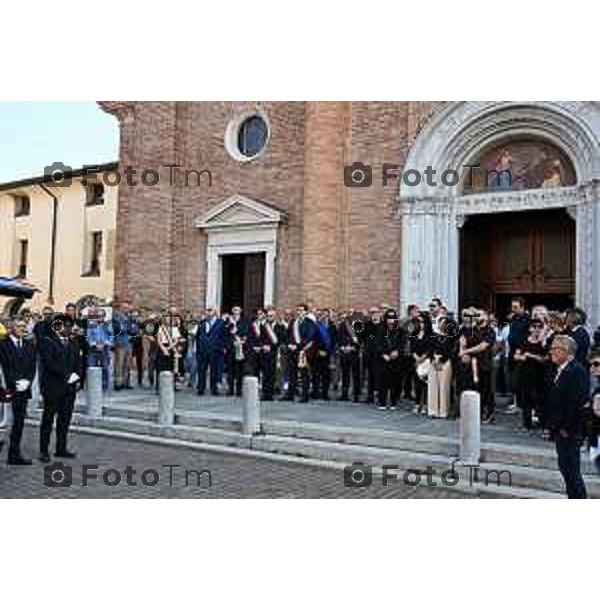 Tiziano Manzoni/LaPresse 20-9- 2025 Italia Cronaca Bergamo Caravaggio Funerale Ettore Pirovano politico Lega e presidnete provincia Bg