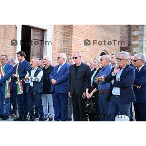 Tiziano Manzoni/LaPresse 20-9- 2025 Italia Cronaca Bergamo Caravaggio Funerale Ettore Pirovano politico Lega e presidnete provincia Bg