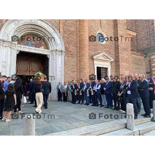 Tiziano Manzoni/LaPresse 20-9- 2025 Italia Cronaca Bergamo Caravaggio Funerale Ettore Pirovano politico Lega e presidnete provincia Bg