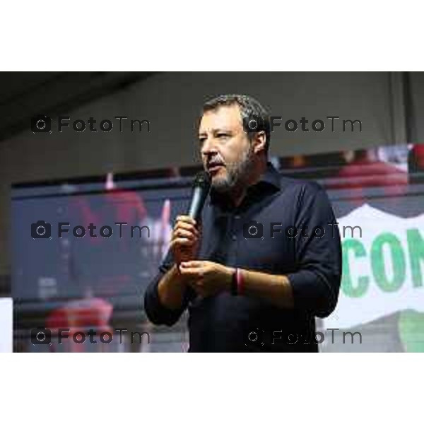 Tiziano Manzoni/LaPresse 20-9- 2025 Italia Cronaca Bergamo Pontida BG raduno leghista sul pratone Giovani Padani arrivo di Salvini non previsto
