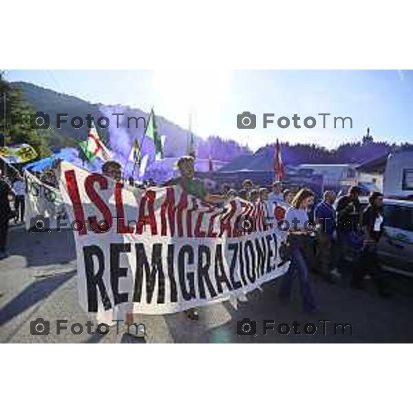 Tiziano Manzoni/LaPresse 20-9- 2025 Italia Cronaca Bergamo Pontida BG raduno leghista sul pratone corteo dei Giovani Padani