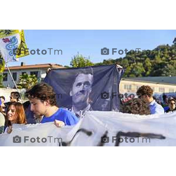Tiziano Manzoni/LaPresse 20-9- 2025 Italia Cronaca Bergamo Pontida BG raduno leghista sul pratone corteo dei Giovani Padani