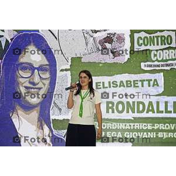 Tiziano Manzoni/LaPresse 20-9- 2025 Italia Cronaca Bergamo Pontida BG raduno leghista sul pratone Giovani Padani elisabetta Rondalli