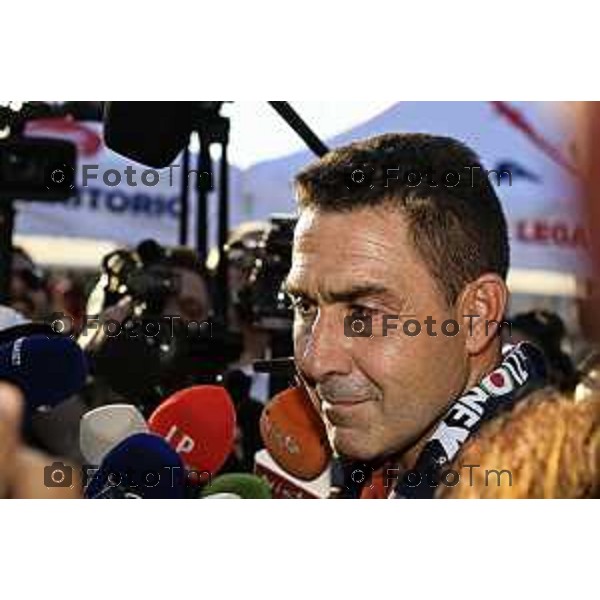 Tiziano Manzoni/LaPresse 20-9- 2025 Italia Cronaca Bergamo Pontida BG raduno leghista sul pratone Giovani Padani Intervento di Vanncci