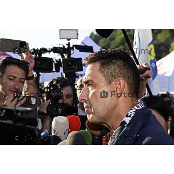 Tiziano Manzoni/LaPresse 20-9- 2025 Italia Cronaca Bergamo Pontida BG raduno leghista sul pratone Giovani Padani Intervento di Vanncci