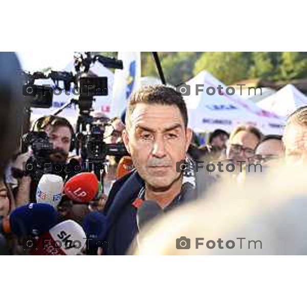 Tiziano Manzoni/LaPresse 20-9- 2025 Italia Cronaca Bergamo Pontida BG raduno leghista sul pratone Giovani Padani Intervento di Vanncci
