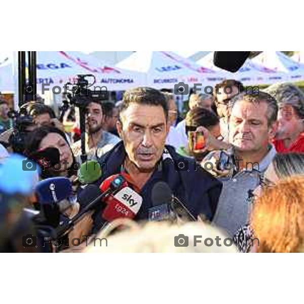 Tiziano Manzoni/LaPresse 20-9- 2025 Italia Cronaca Bergamo Pontida BG raduno leghista sul pratone Giovani Padani Intervento di Vanncci