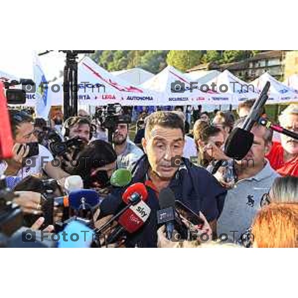 Tiziano Manzoni/LaPresse 20-9- 2025 Italia Cronaca Bergamo Pontida BG raduno leghista sul pratone Giovani Padani Intervento di Vanncci