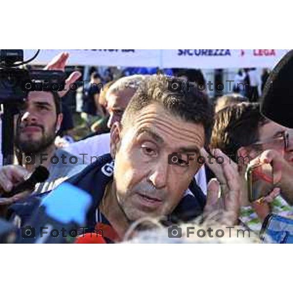 Tiziano Manzoni/LaPresse 20-9- 2025 Italia Cronaca Bergamo Pontida BG raduno leghista sul pratone Giovani Padani Intervento di Vanncci