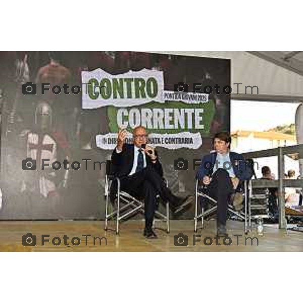 Tiziano Manzoni/LaPresse 20-9- 2025 Italia Cronaca Bergamo Pontida BG raduno leghista sul pratone Giovani Padani