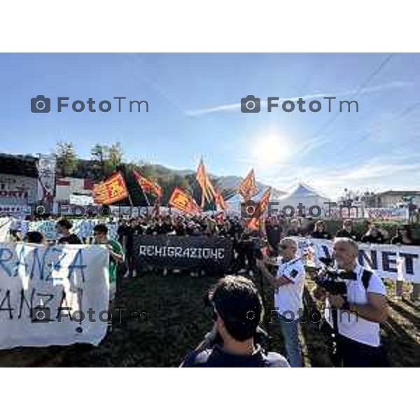 Tiziano Manzoni/LaPresse 20-9- 2025 Italia Cronaca Bergamo Pontida BG raduno leghista sul pratone corteo dei Giovani Padani