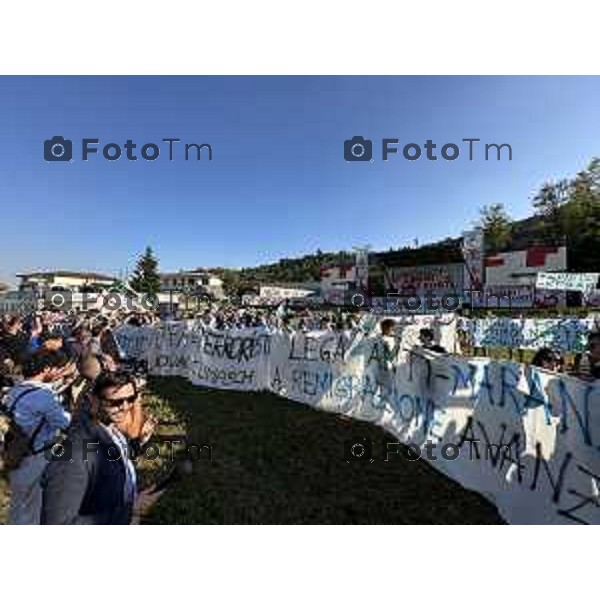 Tiziano Manzoni/LaPresse 20-9- 2025 Italia Cronaca Bergamo Pontida BG raduno leghista sul pratone corteo dei Giovani Padani