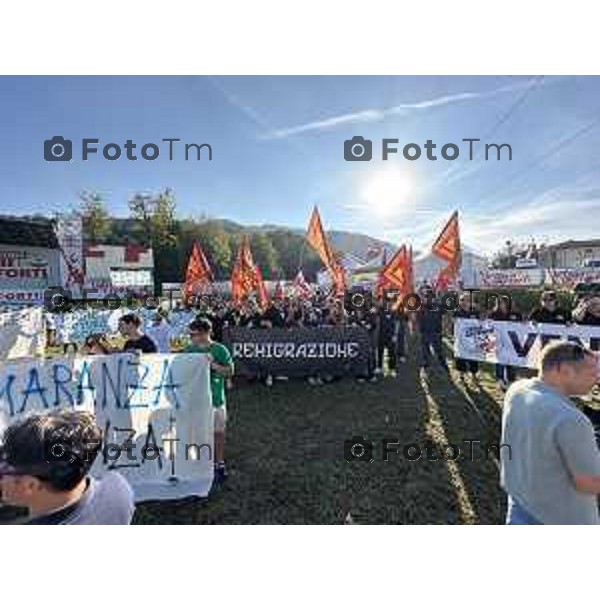 Tiziano Manzoni/LaPresse 20-9- 2025 Italia Cronaca Bergamo Pontida BG raduno leghista sul pratone corteo dei Giovani Padani