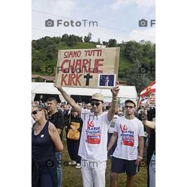 Tiziano Manzoni/LaPresse 21-09- 2025 Italia Cronaca Pontida Bergamo raduno Leghista sul prato del paese Lombardo Matteo Salvini 2025