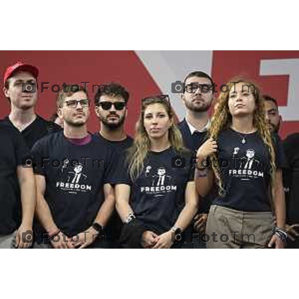 Tiziano Manzoni/LaPresse 21-09- 2025 Italia Cronaca Pontida Bergamo raduno Leghista sul prato del paese Lombardo Giovani Padani