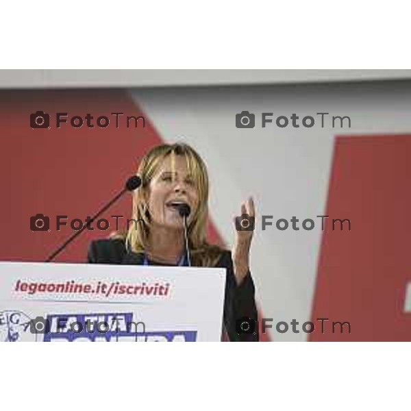 Tiziano Manzoni/LaPresse 21-09- 2025 Italia Cronaca Pontida Bergamo raduno Leghista sul prato del paese Lombardo Hoara Borselli