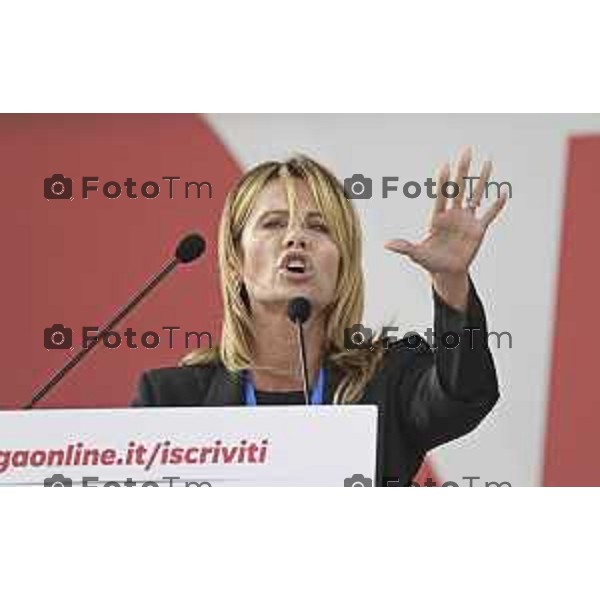 Tiziano Manzoni/LaPresse 21-09- 2025 Italia Cronaca Pontida Bergamo raduno Leghista sul prato del paese Lombardo Hoara Borselli