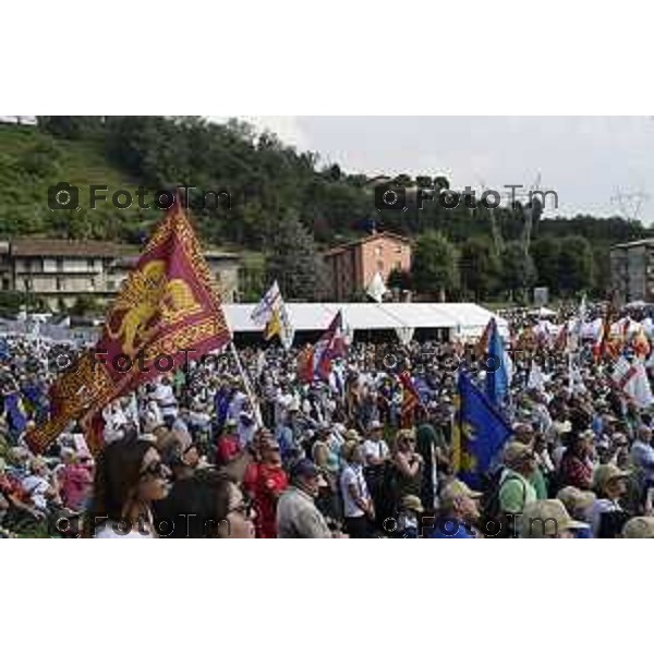 Tiziano Manzoni/LaPresse 21-09- 2025 Italia Cronaca Pontida Bergamo raduno Leghista sul prato del paese Lombardo Matteo Salvini 2025
