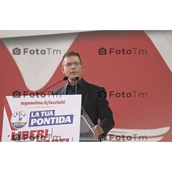 Tiziano Manzoni/LaPresse 21-09- 2025 Italia Cronaca Pontida Bergamo raduno Leghista sul prato del paese Lombardo Capezzone