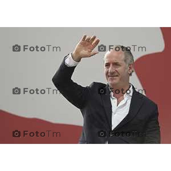 Tiziano Manzoni/LaPresse 21-09- 2025 Italia Cronaca Pontida Bergamo raduno Leghista sul prato del paese Lombardo Zaia 2025
