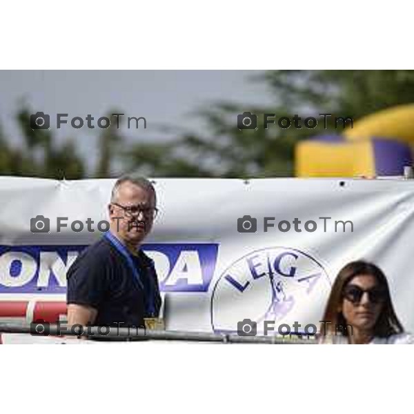 Tiziano Manzoni/LaPresse 21-09- 2025 Italia Cronaca Pontida Bergamo raduno Leghista sul prato del paese Lombardo Matteo Salvini 2025