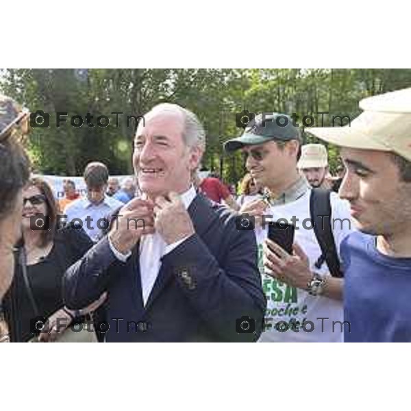 Tiziano Manzoni/LaPresse 21-09- 2025 Italia Cronaca Pontida Bergamo raduno Leghista sul prato del paese Lombardo Zaia 2025