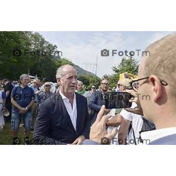 Tiziano Manzoni/LaPresse 21-09- 2025 Italia Cronaca Pontida Bergamo raduno Leghista sul prato del paese Lombardo Zaia 2025