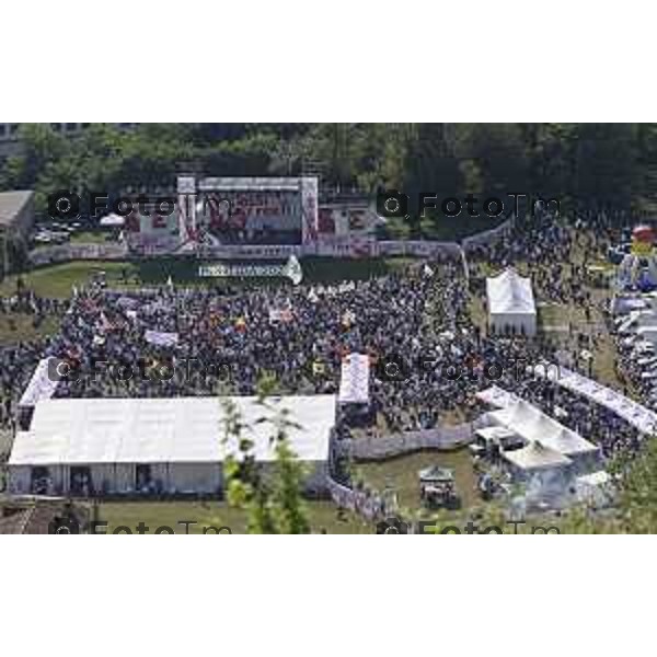 Tiziano Manzoni/LaPresse 21-09- 2025 Italia Cronaca Pontida Bergamo raduno Leghista sul prato del paese Lombardo il sacro suolo leghista deserto vuoto