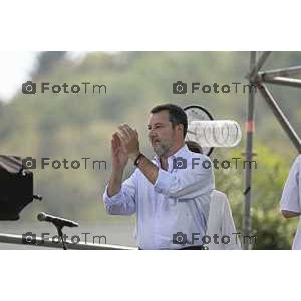 Tiziano Manzoni/LaPresse 21-09- 2025 Italia Cronaca Pontida Bergamo raduno Leghista sul prato del paese Lombardo Matteo Salvini 2025