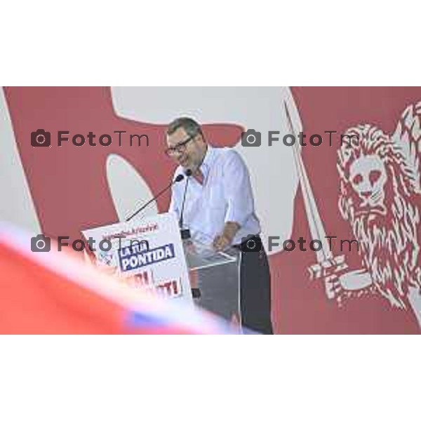 Tiziano Manzoni/LaPresse 21-09- 2025 Italia Cronaca Pontida Bergamo raduno Leghista sul prato del paese Lombardo Matteo Salvini 2025