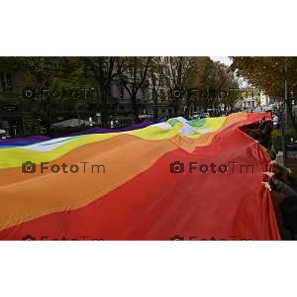 Tiziano Manzoni/LaPresse 3-10- 2025 Italia Cronaca Bergamo sciopero generale per fermo flottiglia Marzia Marchesi corteo Blocco treni stazione