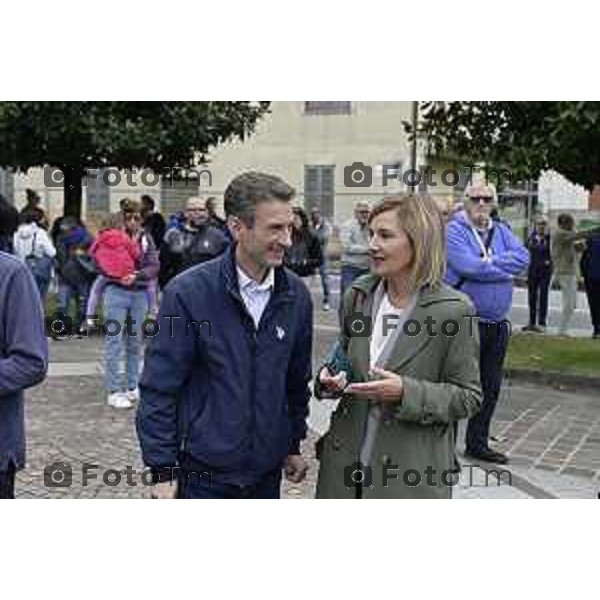 Tiziano Manzoni/LaPresse 4-10- 2025 Italia Cronaca Montello Bg protesta contro l\'inceniritore e le puzze della Montello spa