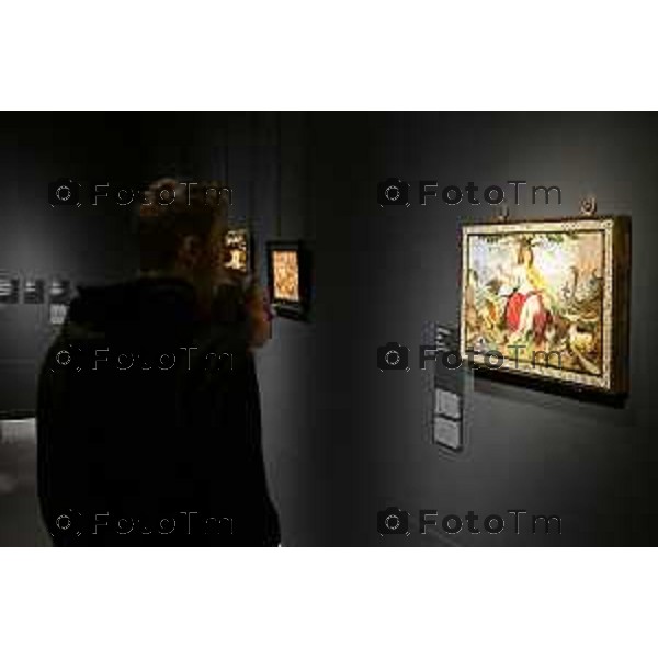 Tiziano Manzoni/LaPresse 9-10- 2025 Italia Cronaca Bergamo Accademia mostra opere, a storia della raffinata tecnica della pittura su pietra a cura di Patrizia Cavazzini con la collaborazione di Maria Luisa Pacelli