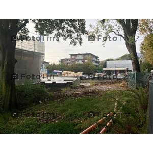 Tiziano Manzoni/LaPresse 21-10- 2025 Italia Cronaca Bergamo Bergamo Il cantiere della scuola Gabriele Rosa Via marzabotto