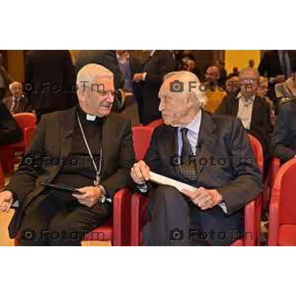 Tiziano Manzoni/LaPresse 23-10- 2025 Italia Cronaca Fondazione Banca Popolare di Bergamo con Intesa Sanpaolo: “Valore comune. La Finanza al servizio della comunità” ’intervento di Giovanni Bazoli,