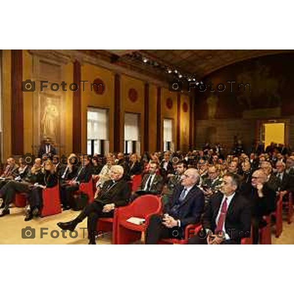 Tiziano Manzoni/LaPresse 23-10- 2025 Italia Cronaca Fondazione Banca Popolare di Bergamo con Intesa Sanpaolo: “Valore comune. La Finanza al servizio della comunità” ’intervento di Giovanni Bazoli,