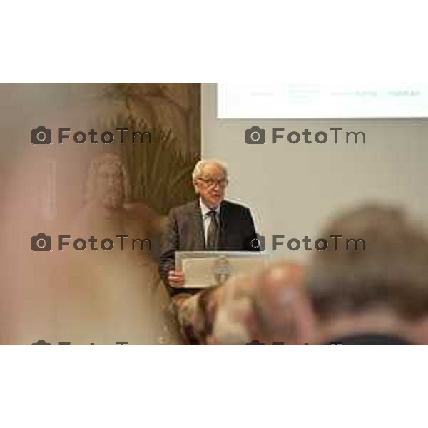 Tiziano Manzoni/LaPresse 23-10- 2025 Italia Cronaca Fondazione Banca Popolare di Bergamo con Intesa Sanpaolo: “Valore comune. La Finanza al servizio della comunità” ’intervento di Giovanni Bazoli,