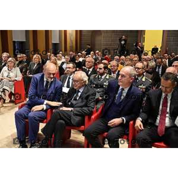 Tiziano Manzoni/LaPresse 23-10- 2025 Italia Cronaca Fondazione Banca Popolare di Bergamo con Intesa Sanpaolo: “Valore comune. La Finanza al servizio della comunità” ’intervento di Giovanni Bazoli,