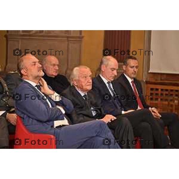 Tiziano Manzoni/LaPresse 23-10- 2025 Italia Cronaca Fondazione Banca Popolare di Bergamo con Intesa Sanpaolo: “Valore comune. La Finanza al servizio della comunità” ’intervento di Giovanni Bazoli,