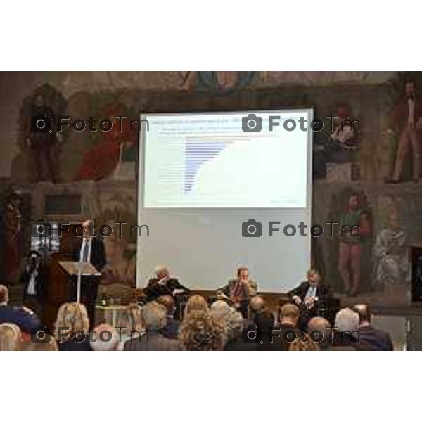 Tiziano Manzoni/LaPresse 23-10- 2025 Italia Cronaca Fondazione Banca Popolare di Bergamo con Intesa Sanpaolo: “Valore comune. La Finanza al servizio della comunità” ’intervento di Giovanni Bazoli,